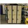 Image 1 : 3 BEIGE 2 DOOR METAL LOCKER SYSTEMS