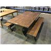 Image 1 : SOLID WOOD 44"W X 79"L X 1 1/2" THICK 3 PCS TABLE & BENCH SET