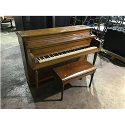 MANSON & RISCH HENRY HERBERT UPRIGHT PIANO WITH BENCH & SHEET MUSIC