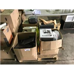 PALLET OF ASSORTED STORAGE LOCKER ELECTRONICS AND MISC.