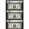 Image 2 : (3) Consec. 1999 $1 Federal Reserve Notes Solvent Smear ERROR PMG Ch. Uncirculated 64