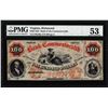 Image 1 : 1861 $100 Bank of the Commonwealth Richmond, VA Obsolete Note PMG About Uncirculated 53