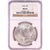 Image 1 : 1924 $1 Peace Silver Dollar Coin NGC MS65