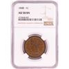 Image 1 : 1848 Braided Hair Large Cent Coin NGC AU58 BN