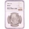 Image 1 : 1891-S $1 Morgan Silver Dollar Coin NGC MS63