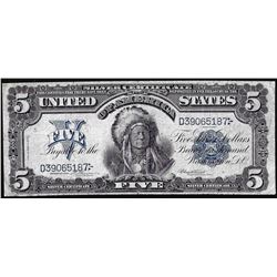 1899 $5 Indian Chief Silver Certificate Note