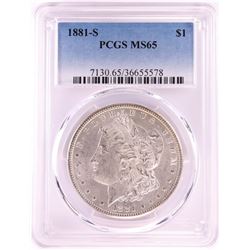 1881-S $1 Morgan Silver Dollar Coin PCGS MS65