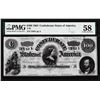 Image 1 : 1864 $100 Confederate States of America Note T-65 PMG Choice About Uncirculated 58