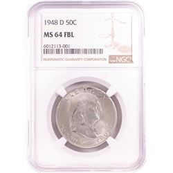 1948-D Franklin Half Dollar Coin NGC MS64FBL