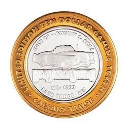 .999 Silver Caesars Palace Lake Tahoe, NV $10 Casino Limited Edition Gaming Token