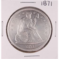 1871 $1 Seated Liberty Silver Dollar Coin