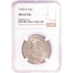 1949-D Franklin Half Dollar Coin NGC MS63FBL