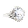 Image 1 : 14KT White Gold 7.00 ctw Aquamarine and Diamond Ring
