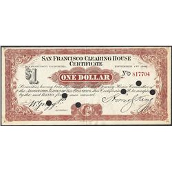 1907 $1 San Francisco Clearing House Certificate Note