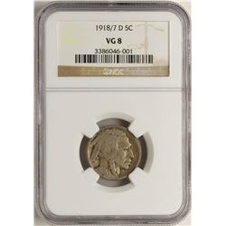 1918/7-D Buffalo Nickel Coin NGC VG8