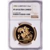 Image 1 : 1992 Great Britain 5 Sovereigns Proof Gold Coin NGC PF69 Ultra Cameo