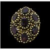 Image 1 : 14KT Yellow Gold Ladies 10.50 ctw Garnet Dome Cluster Ring