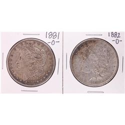 Lot of 1881-O & 1882-O $1 Morgan Silver Dollar Coins
