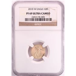 2010-W $5 Proof American Eagle Gold Coin NGC PF69 Ultra Cameo