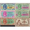 Image 1 : Lot of (6) Series 521 Military Payment Certificate Notes