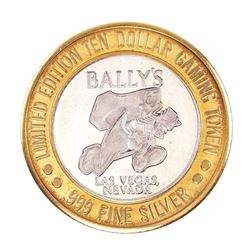 .999 Silver Ballys Las Vegas, Nevada $10 Casino Limited Edition Gaming Token