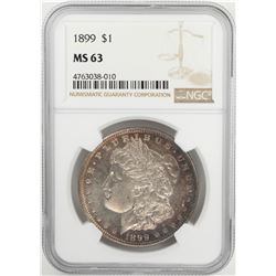 1899 $1 Morgan Silver Dollar Coin NGC MS63