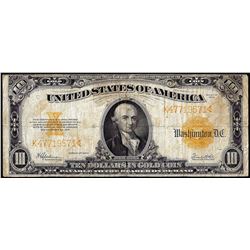 1922 $10 Gold Certificate Note