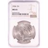 Image 1 : 1924 $1 Peace Silver Dollar Coin NGC MS65