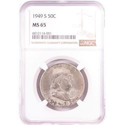 1949-S Franklin Half Dollar Coin NGC MS65