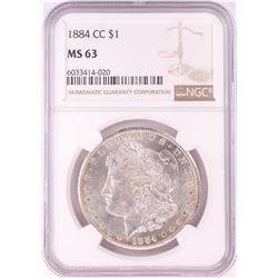 1884-CC $1 Morgan Silver Dollar Coin NGC MS63