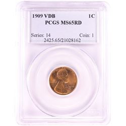 1909 VDB Lincoln Wheat Cent Coin PCGS MS65RD