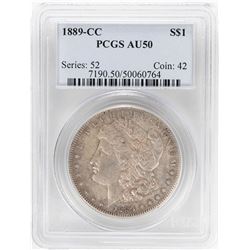 1889-CC $1 Morgan Silver Dollar Coin PCGS AU50