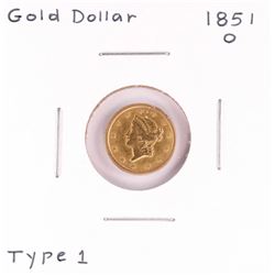 1851-O $1 Type 1 Liberty Head Gold Coin