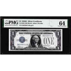 1928D $1 Funnyback Silver Certificate Note Fr.1604 PMG Choice Uncirculated 64