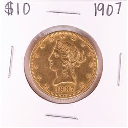 1907 $10 Liberty Head Eagle Gold Coin