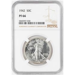 1942 Proof Walking Liberty Half Dollar Coin NGC PF66