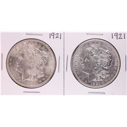 Lot of (2) 1921 $1 Morgan Silver Dollar Coins