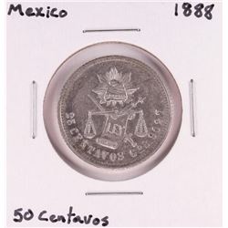 1888 Mexico 50 Centavos Silver Coin