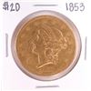 Image 1 : 1853 $20 Liberty Head Double Eagle Gold Coin