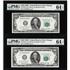 Image 1 : (2) Consecutive 1950E $100 Federal Reserve Notes Chicago PMG Choice Uncirculated 64EPQ