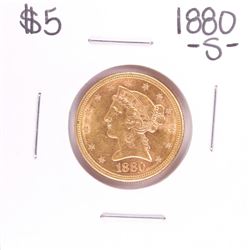 1880-S $5 Liberty Head Half Eagle Gold Coin