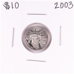 2003 $10 Platinum American Eagle Coin