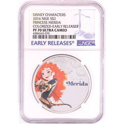 2016 Proof $2 Disney Princess Merida 1oz Silver Coin NGC PF70 Ultra Cameo