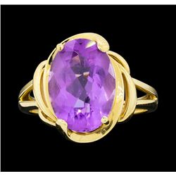 14KT Yellow Gold Ladies 7.00 ctw Amethyst Ring