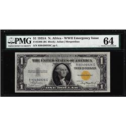 1935A $1 North Africa Silver Certificate WWII Emergency Note PMG Choice Unc. 64