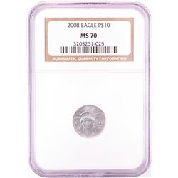 2008 $10 American Platinum Eagle Coin NGC MS70