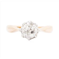 14KT Rose and White Gold Ladies 0.94 ctw Diamond Ring