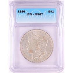 1886 $1 Morgan Silver Dollar Coin ICG MS67