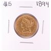 Image 1 : 1894 $5 Liberty Head Half Eagle Gold Coin