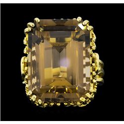 10KT Yellow Gold Ladies 21.00 ctw Smoky Quartz Ring